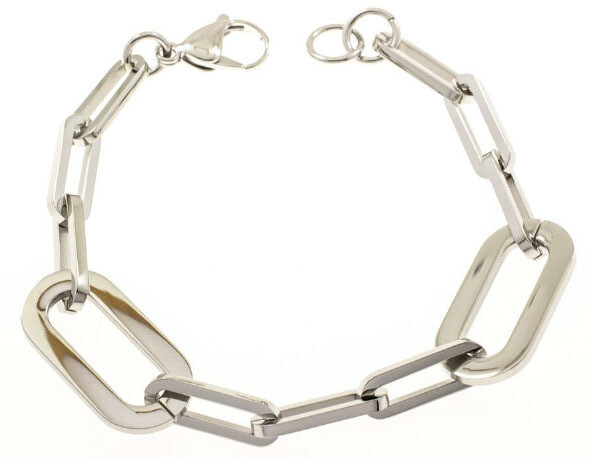 BRACELET.   PLATINA. STEEL. 22 CM