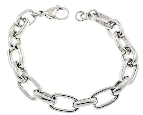 BRACELET.   PLATINA.  STEEL.  21 CM