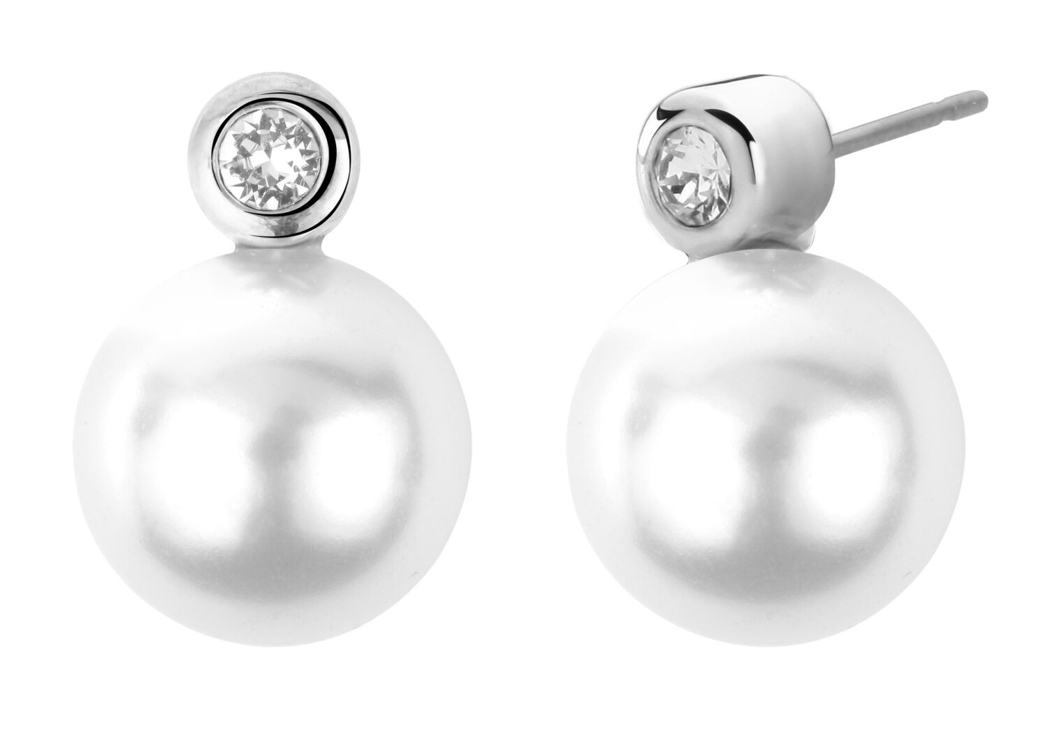PEARCED WHITE PEARL     RH.  12 MM white crystal
