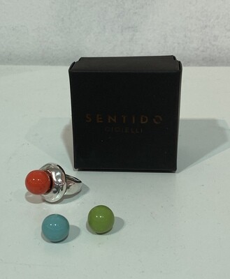 SENTIDO SET RING SILVER-PLATED WITH REMOVABLE BALL 14 MM. IN SET