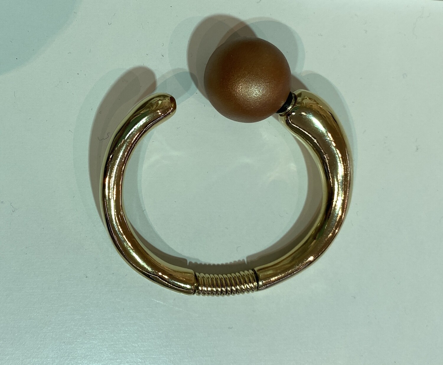 SENTIDO ARMBAND VERGULD MET BRONS BOL.    IN SET