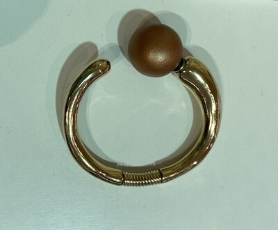 SENTIDO ARMBAND VERGULD MET BRONS BOL.    IN SET