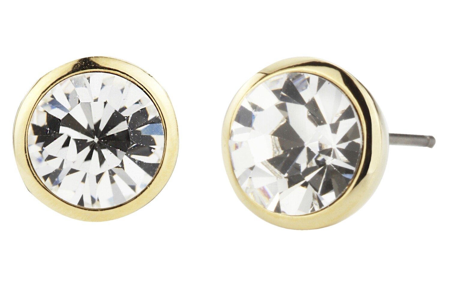PEARCED EARRING.  GOLD/CRYSTAL