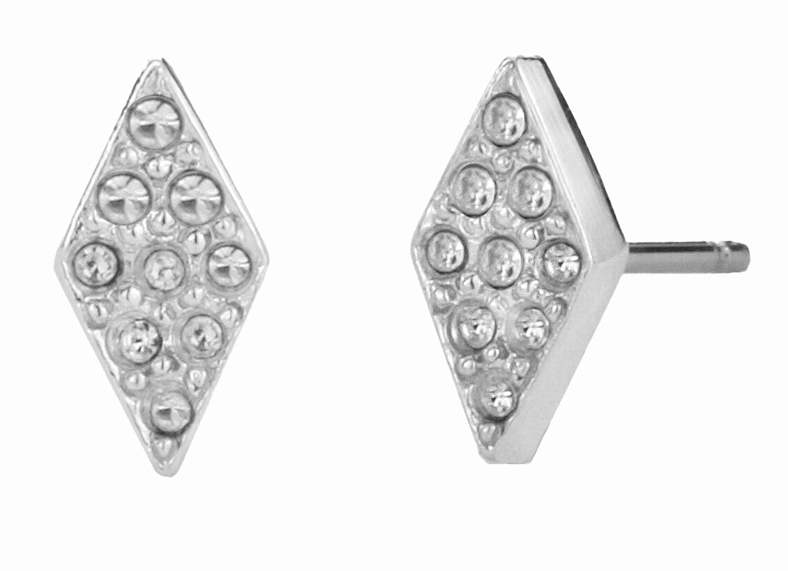 PEARCED EARRING  PLAT/CRYSTAL