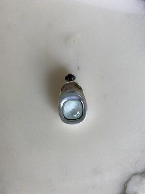 Beads silver plated ice blu