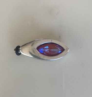Crystal Lila irisé element For mini silver plated