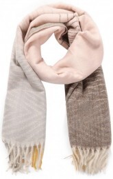 Sjaal zigzag grijs/roze/bruin