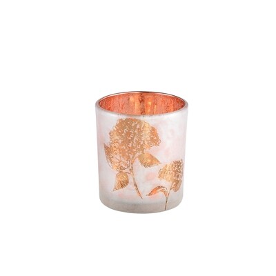 Alissa Pink glass tealight hydrangea round S