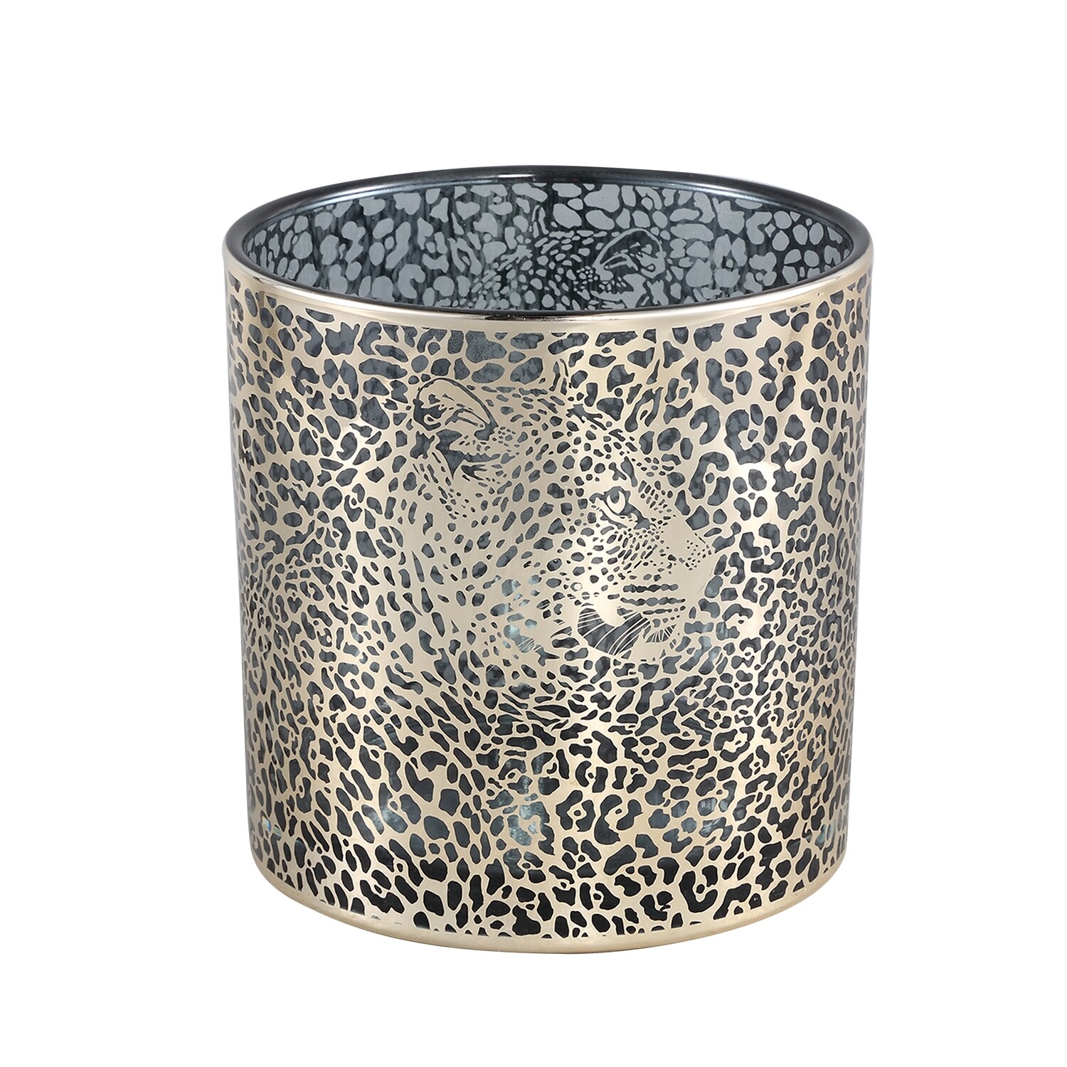Loiza Gold glass stormlight leopard print round S