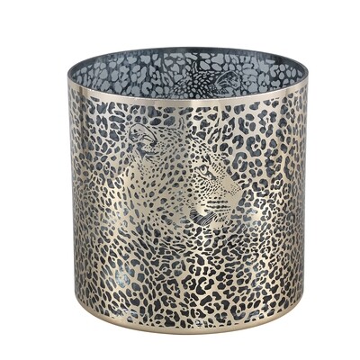 Loiza Gold glass stormlight leopard print round L