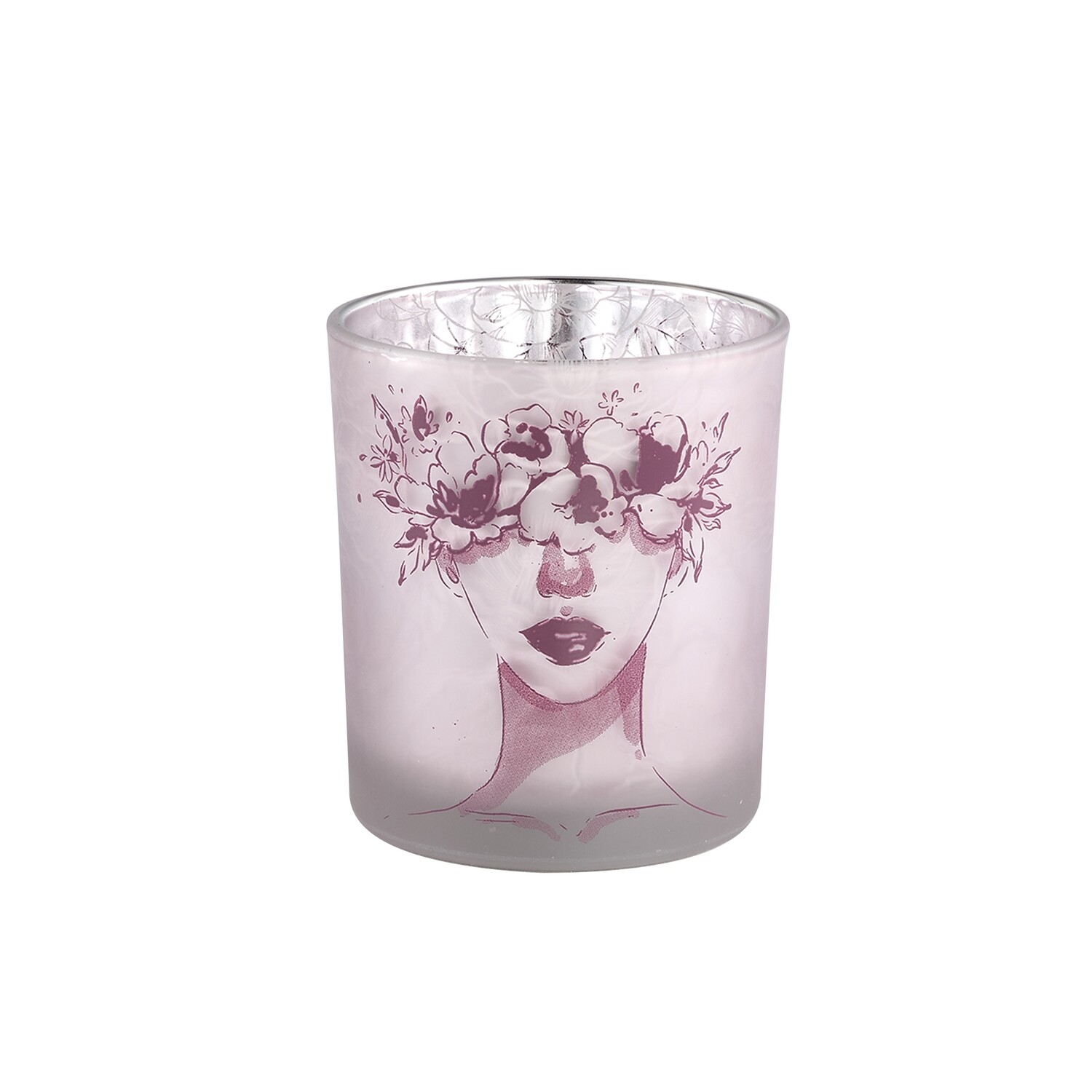 Yenar Purple glass tealight woman flowers L
