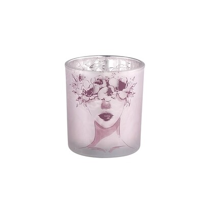 Yenar Purple glass tealight woman flowers S