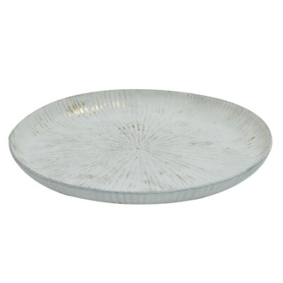 Gineva White iron bowl with gold touch round S