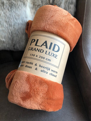 Plaid Grand Luxe Cognac/orange