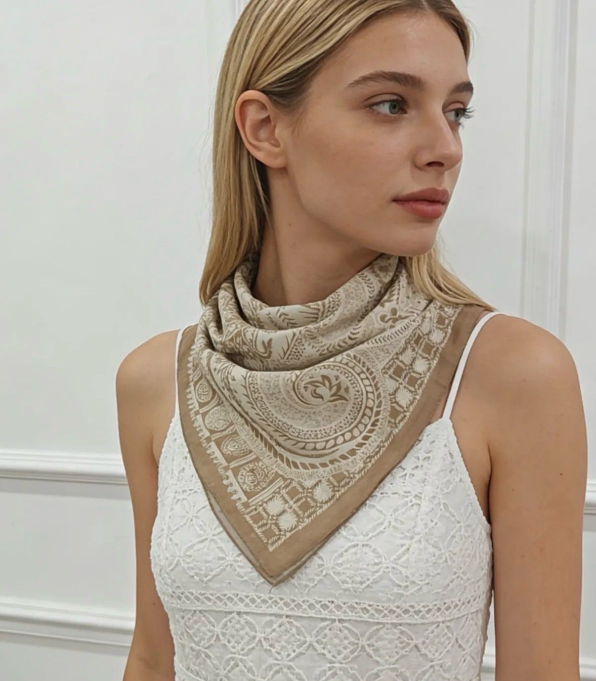 Sjaal VK katoen beige