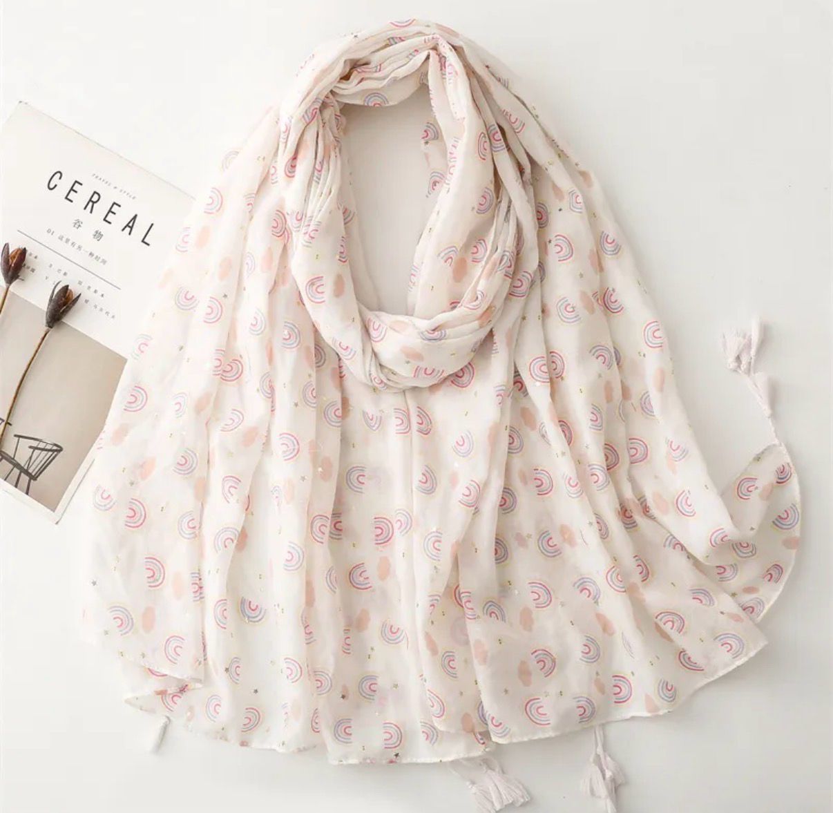 Sjaal regenboog motief