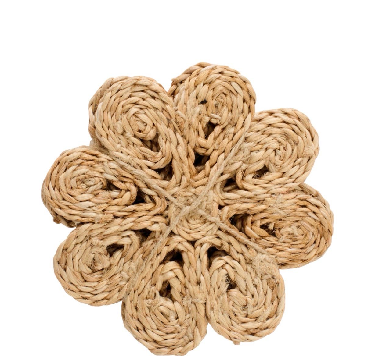 Set Van 6 Onderzetter Bloem Jute Nature