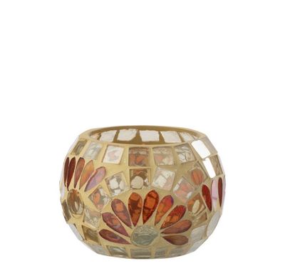 Kaarshouder Glas Gebroken Wit/Warmgeel Small