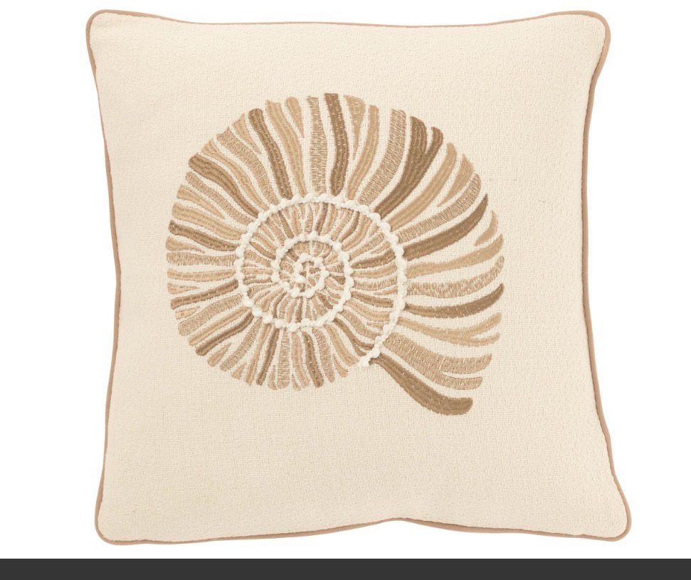 Kussen Schelpen Katoen Crème/Beige