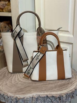 Handtas ecru/taupe