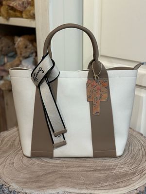 Handtas ecru/taupe