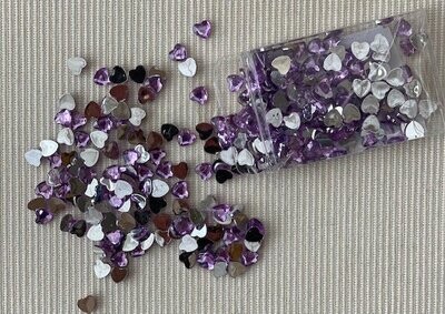 Acrylic Heart (small) Embellishment Purple 6x5x1mm ~9g