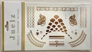 Juelz Metallic Temporary Tattoos – Gold and Silver – Design Stars