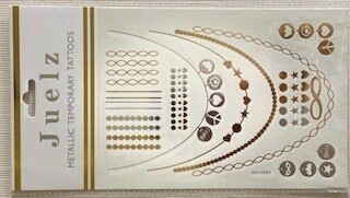 Juelz Metallic Temporary Tattoos – Gold and Silver – Design Charms