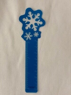 Snowflake Vinyl Ruler Bookmark, Colour: Dark blue