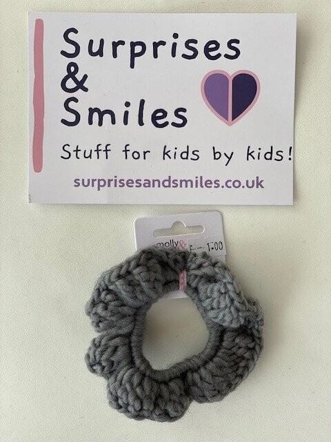 Knitted Fabric Scrunchie, Colour: Grey