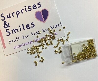 Acrylic Faceted Gold Round Embellishments 4x3.5mm ~7g