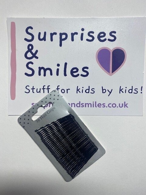 Card of 36 black kirby grips 4.5cm