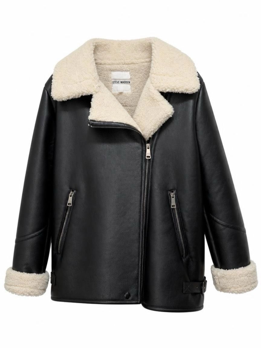 Women’s Steve Madden Sherpa Aviator Jacket | Size: Large