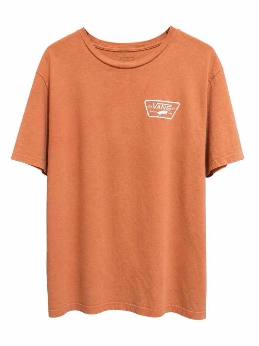 Vans Full Patch Logo T-Shirt, Burnt Orange, Size XL Slim Fit