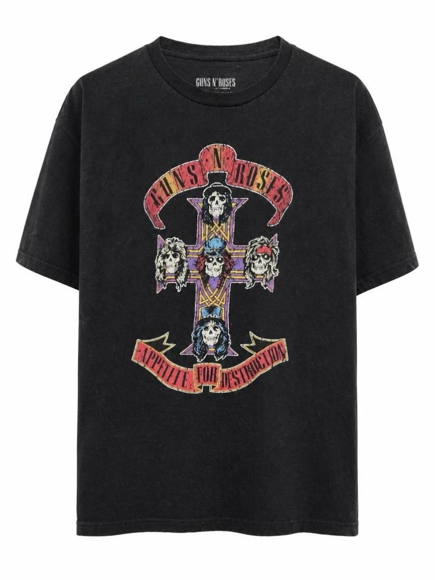 Guns N' Roses Appetite for Destruction Cross Tee, 2002 Licensed, Size 2XL