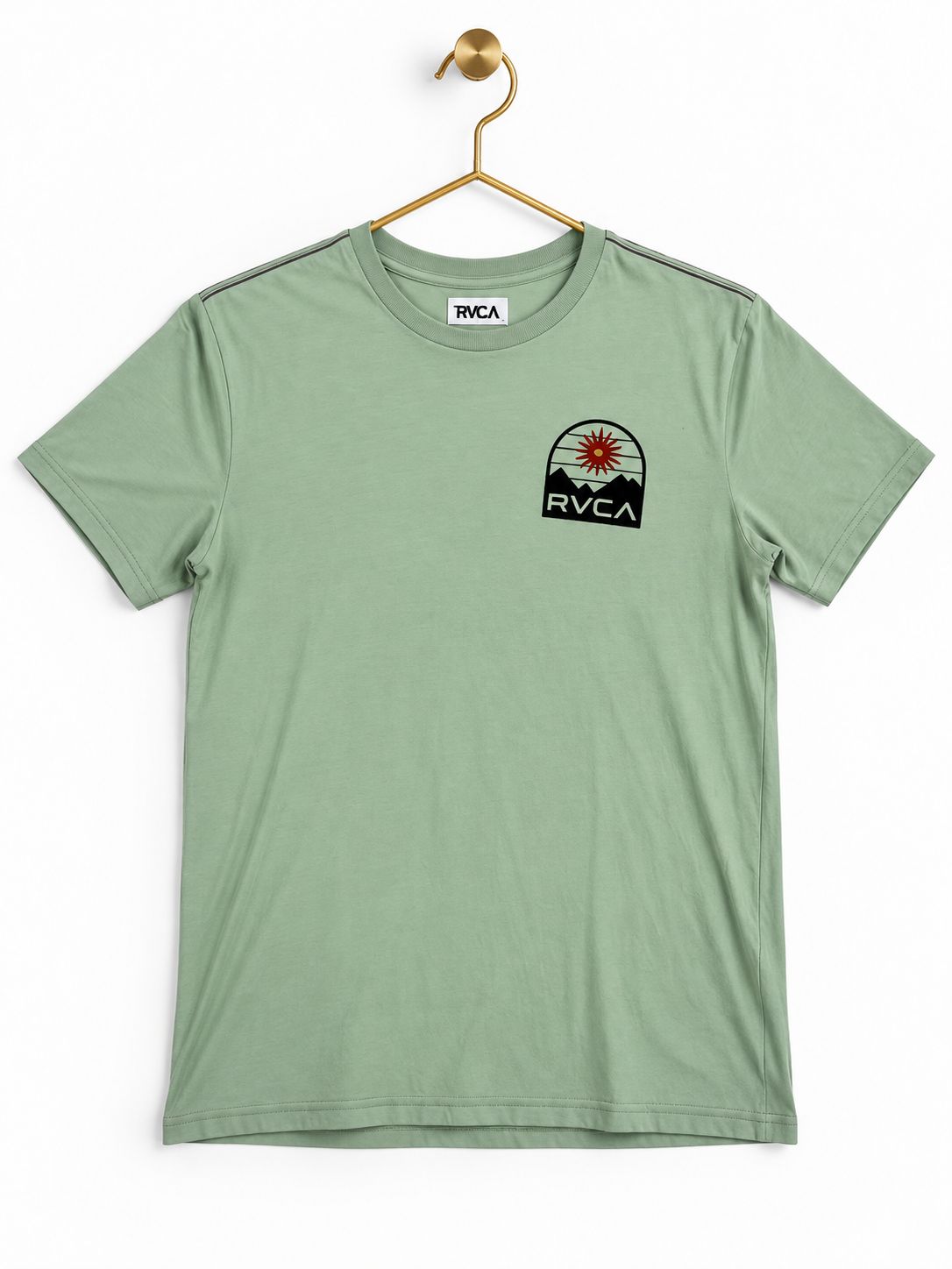 RVCA Mountain Sun Graphic Tee, Sage Green, Size M
