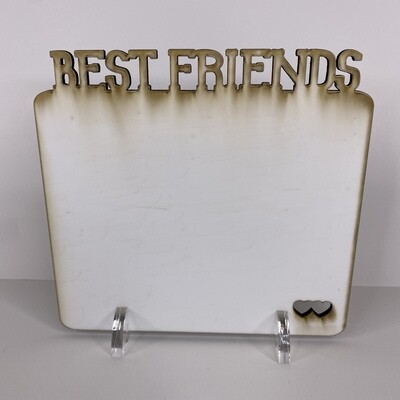 Custom Photo Word Board - Best Friends w/ Heart - Medium