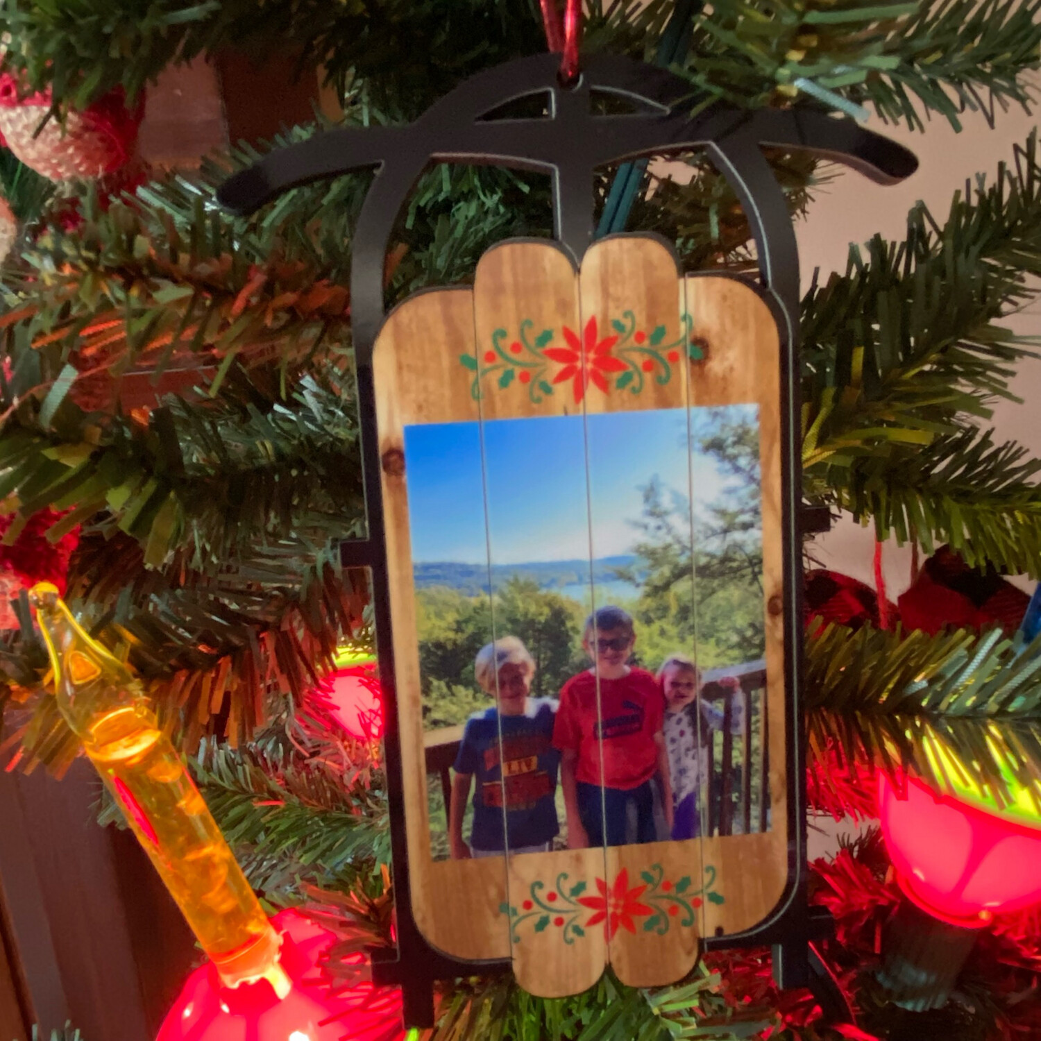 Personalized Ornament-Sled W/ Photo
