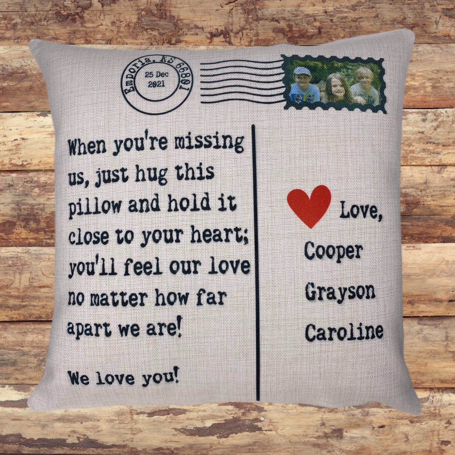 Personalized Pillowcase - Postcard