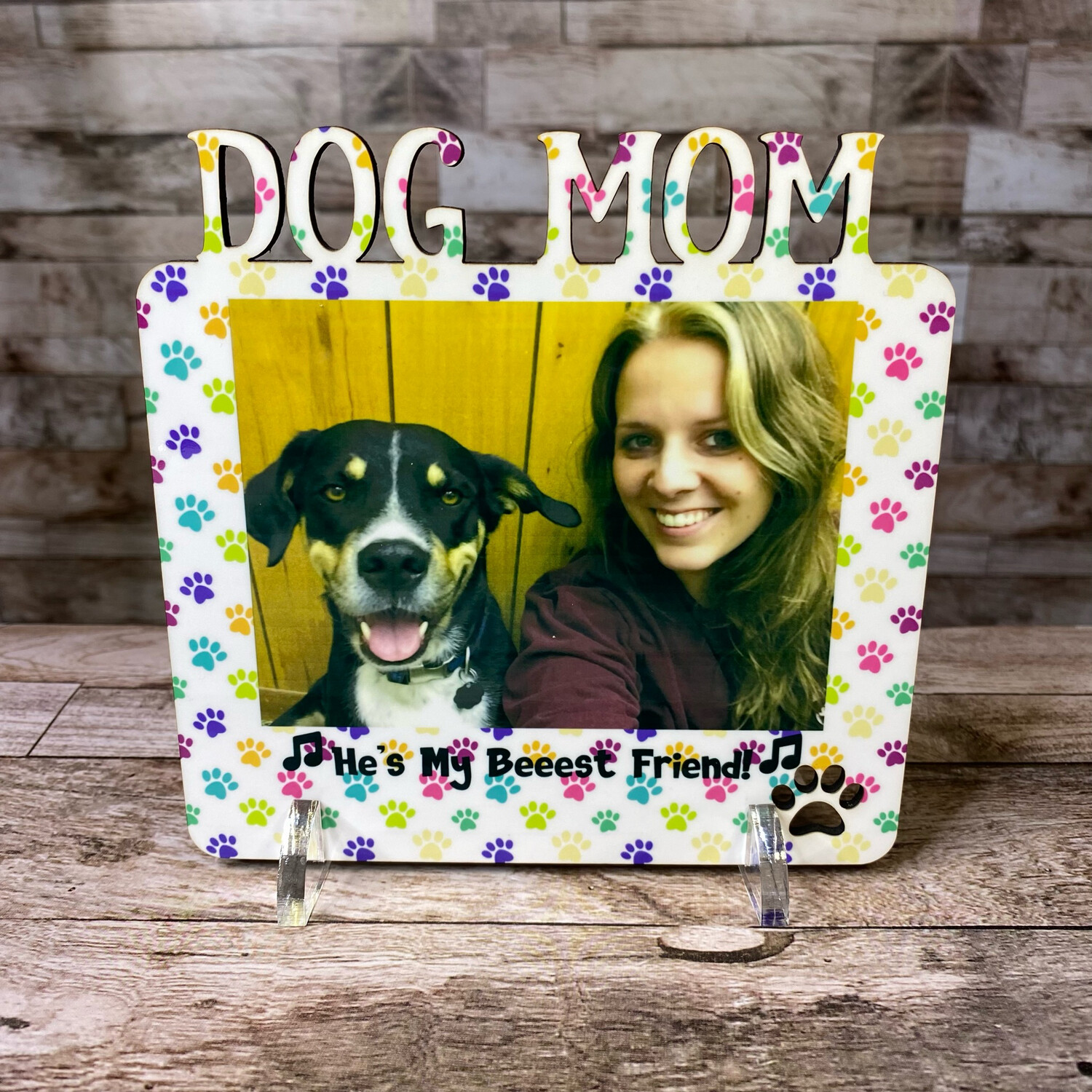 Custom Photo Word Board - Dog Mom - Medium