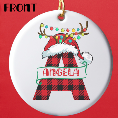 Personalized  3&quot; Double-sided Monogram Name Ornament