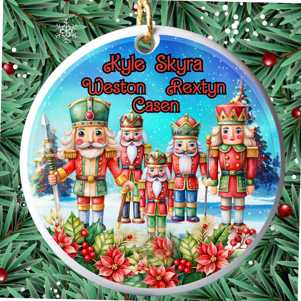 Personalized  3&quot; Double-sided Family Name Nutcracker  Ornament