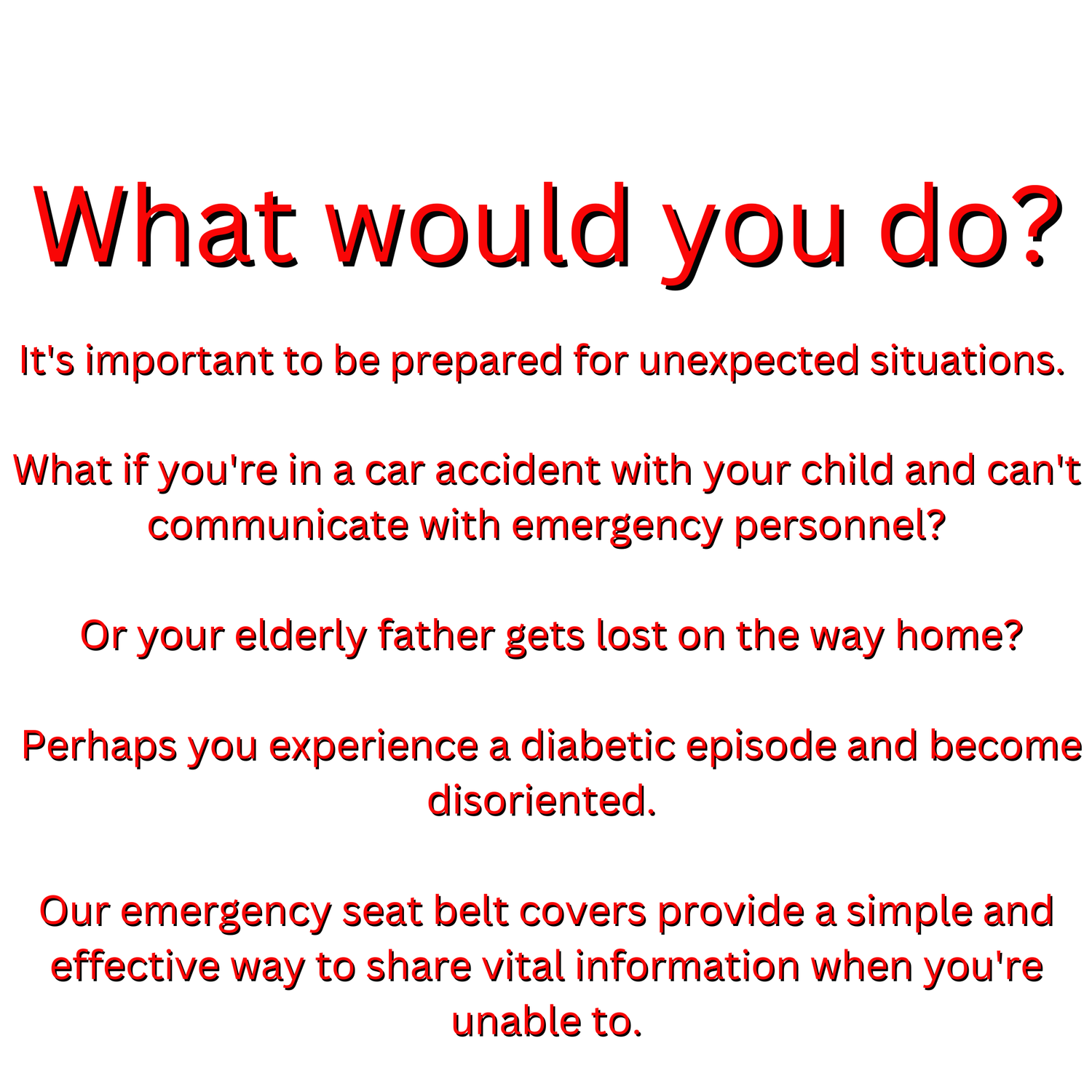 EMERGENCY INFO SEATBELT COVER WITH QR CODE