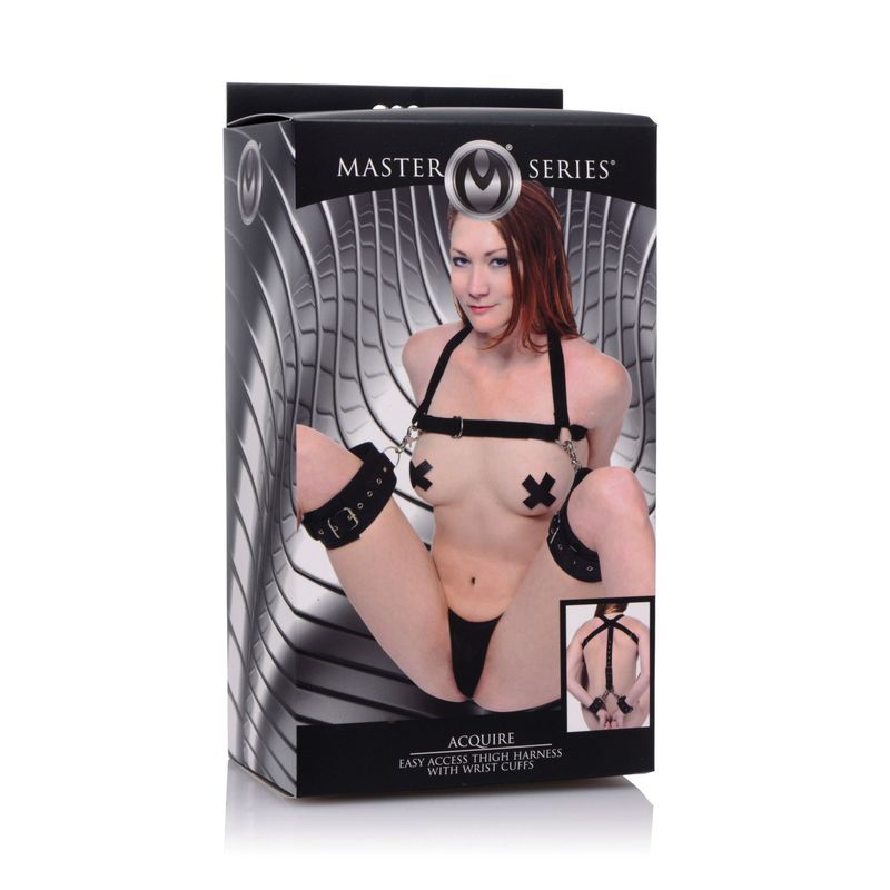 Master Series Easy Access Thigh Harness With Wrist Cuffs