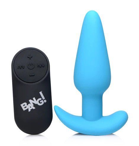 Remote Control 21X Vibrating Silicone Butt Plug - Blue Remote Control 21X Vibrating Silicone Butt Plug - Blue