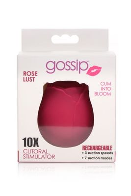 Gossip Rose 10X Silicone Suction Clit Stimulator Burgundy