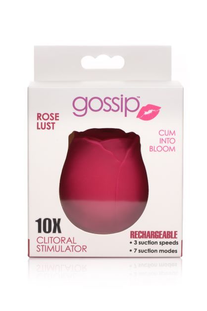 Gossip Rose 10X Silicone Suction Clit Stimulator Burgundy