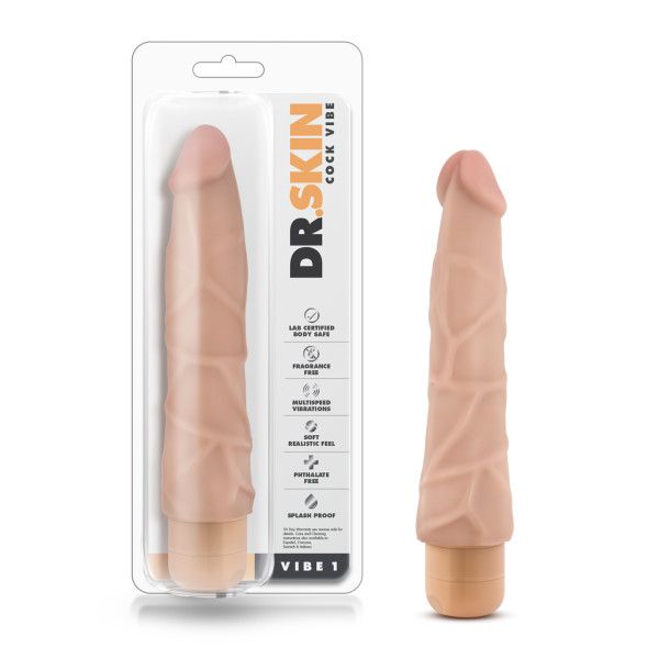 Dr. Skin By Blush | Cock Vibe 1 Realistic Beige 9-Inch Long Vibrating Dildo Dr. Skin By Blush | Cock Vibe 1 Realistic Beige 9-Inch Long Vibrating Dildo