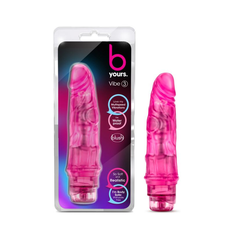 B Yours By Blush | Vibe #3 Realistic Pink 7.25-Inch Long Vibrating Dildo B Yours By Blush | Vibe #3 Realistic Pink 7.25-Inch Long Vibrating Dildo
