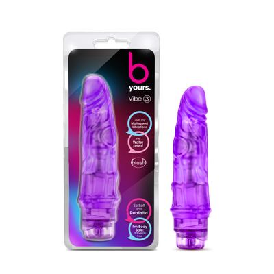 B Yours By Blush | Vibe #3 Realistic Purple 7.25-Inch Long Vibrating Dildo